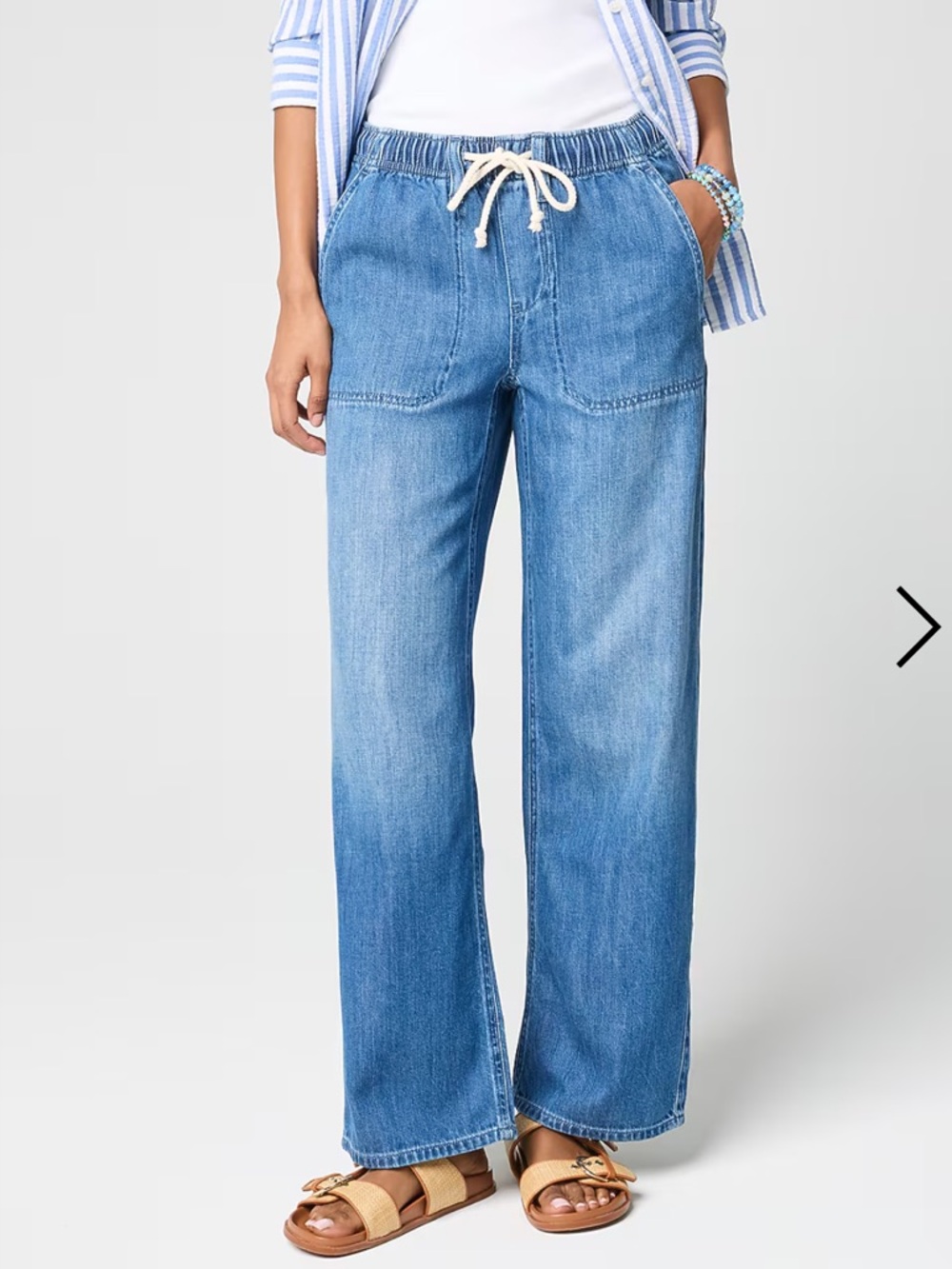 J. Crew Wide-Leg Drawstring Jeans Size 27